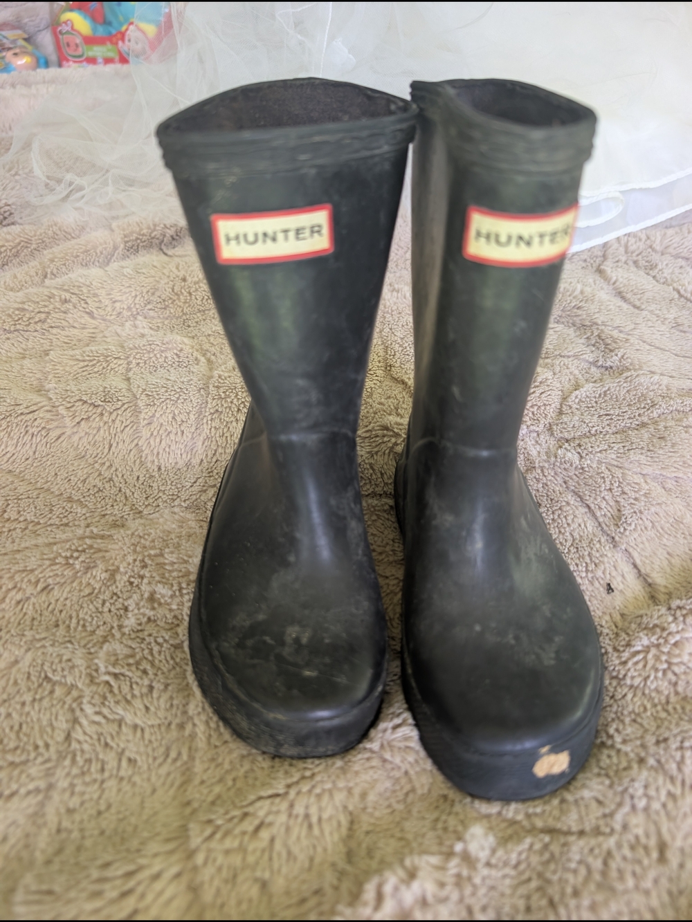 Hunter Kids' Black Rubber Rain Boots